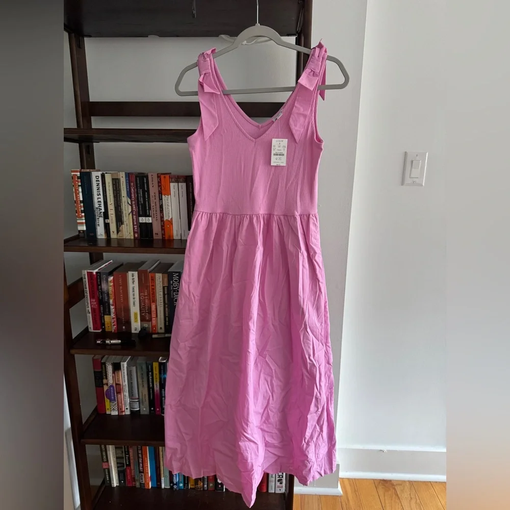 NWT J CREW Bow-strap knit mixy midi dress - Picture 3 of 4